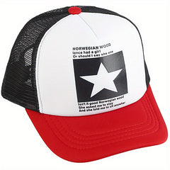 Pentagram Print Mesh Trucker Hat Unisex Breathable Baseball Cap