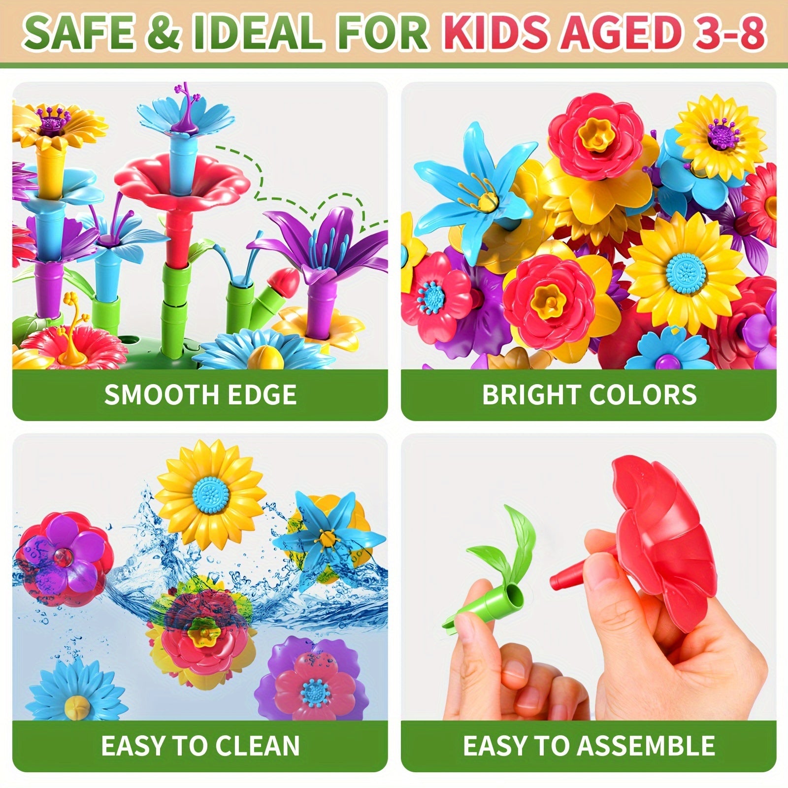DIY Flower Arrangement Puzzle Toy Set with Storage Box