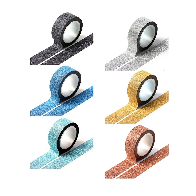3 Rolls 5M Glitter Tape Sticker Paper Adhesive Tape Label Craft