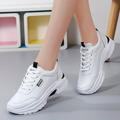 Women's Colorblock Sneakers Anti-Skid Low Top Lace Up Shoes