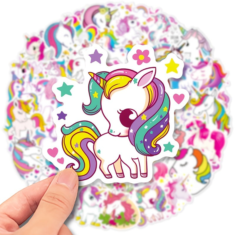 50pcs Unicorn Stickers Waterproof Vinyl Sticker Pack for Girls DIY Decoration