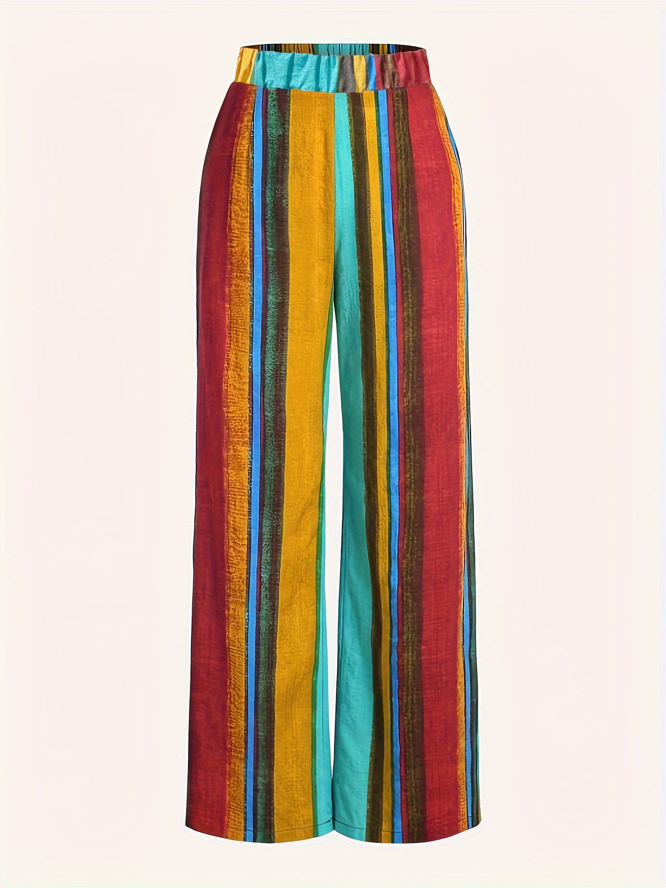  Colorblock Stripe Wide Leg Trousers