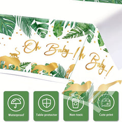 Plastic Jungle Animal Tablecloth - Waterproof Table Covers