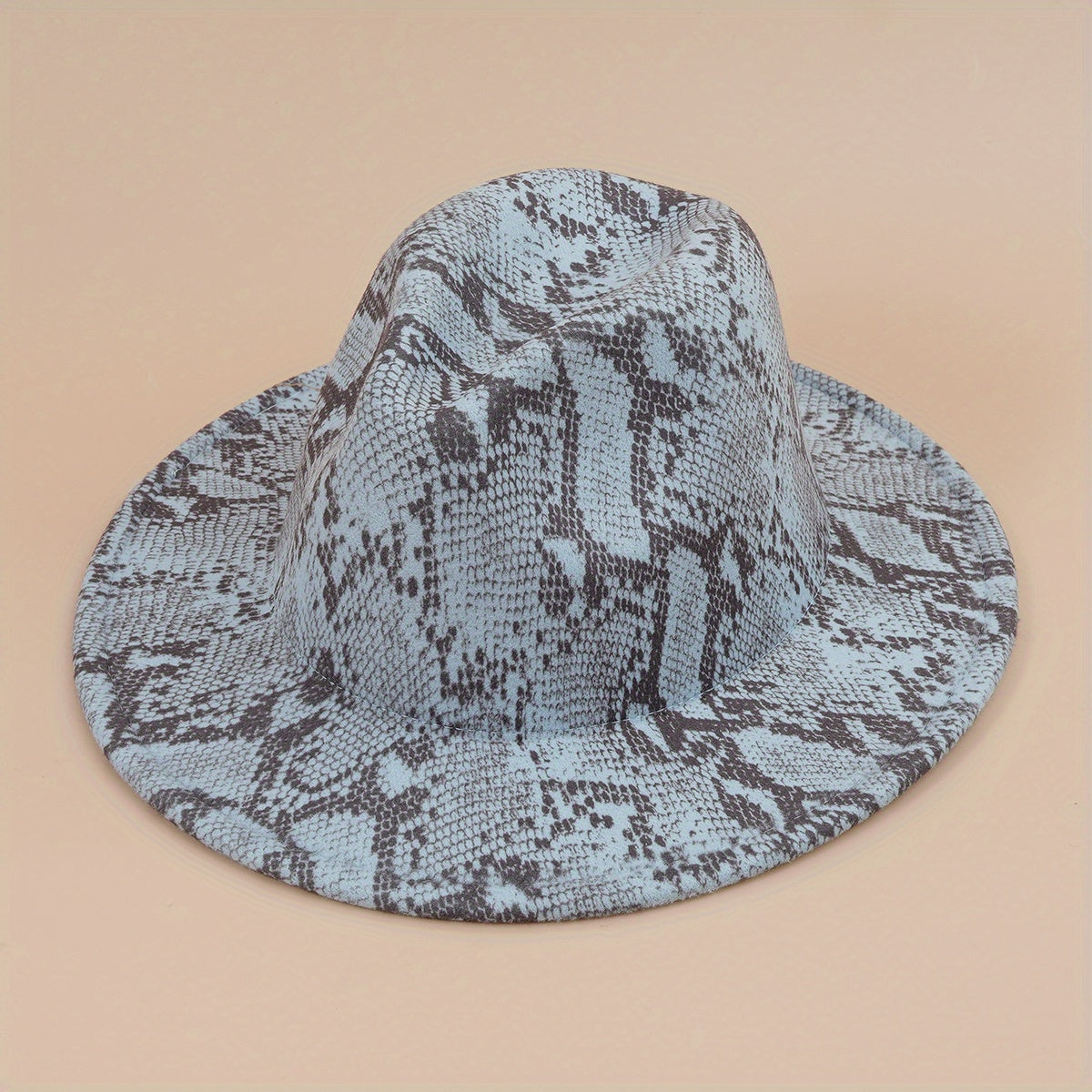 Snake Pattern Woolen Top Hat Big Brim Jazz Hat