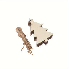 10pcs Natural Wood Small Pendants DIY Crafts Wood Chips Home Christmas Ornaments