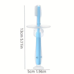 Baby Toothbrush With Suction Cup Silicone Coating
