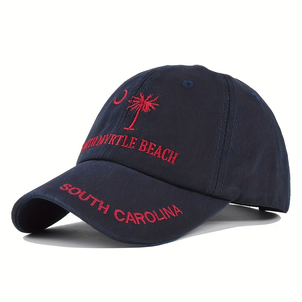 Embroidered Unisex Baseball Cap Coconut Tree Boho Hat Men's Flower Beach Sun Hat