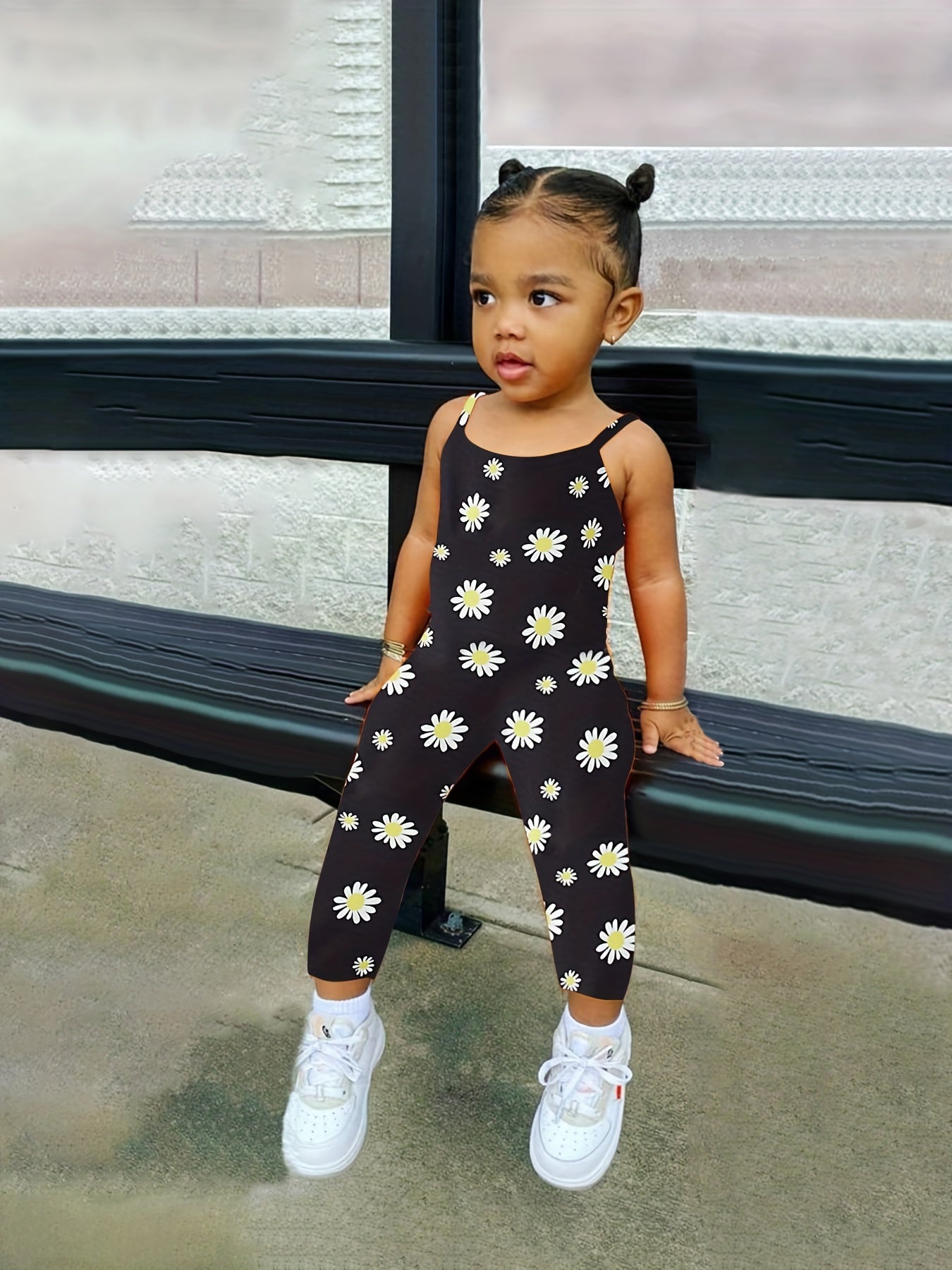 Toddler Girls Butterfly Graphic Cami Rompers Jumpsuits