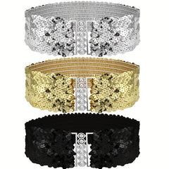 Y2K Punk Girdle Disco Wide Waistband Elastic Cinch Belt