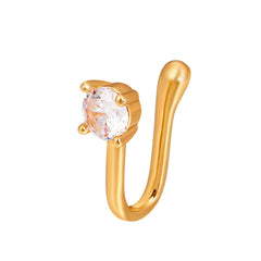 Men's Crown Shaped Nose Clip Inlaid Zircon Craft Party Gift