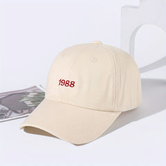 Men's 1988 Embroidery Sun Hat Baseball Cap Peaked Cap For Students