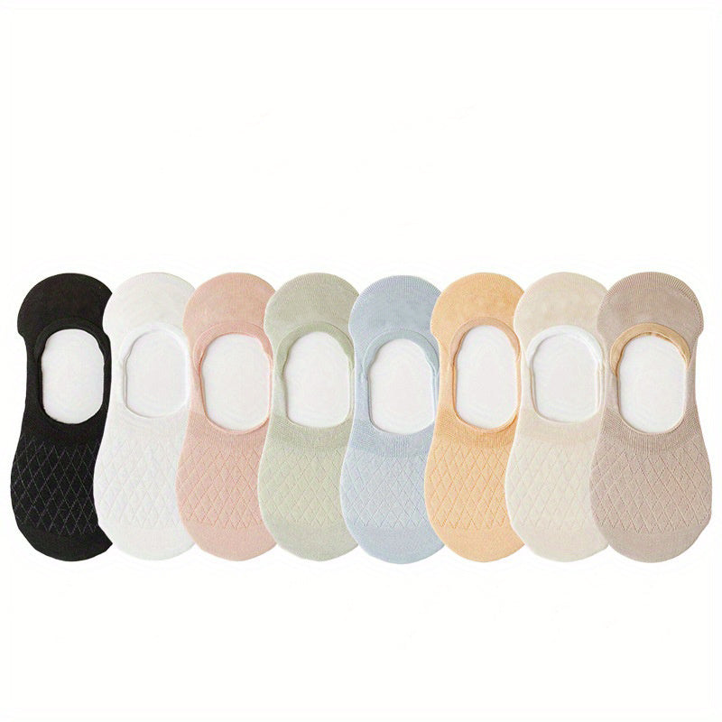 8 Pairs Argyle No Show Socks Women's Stocking