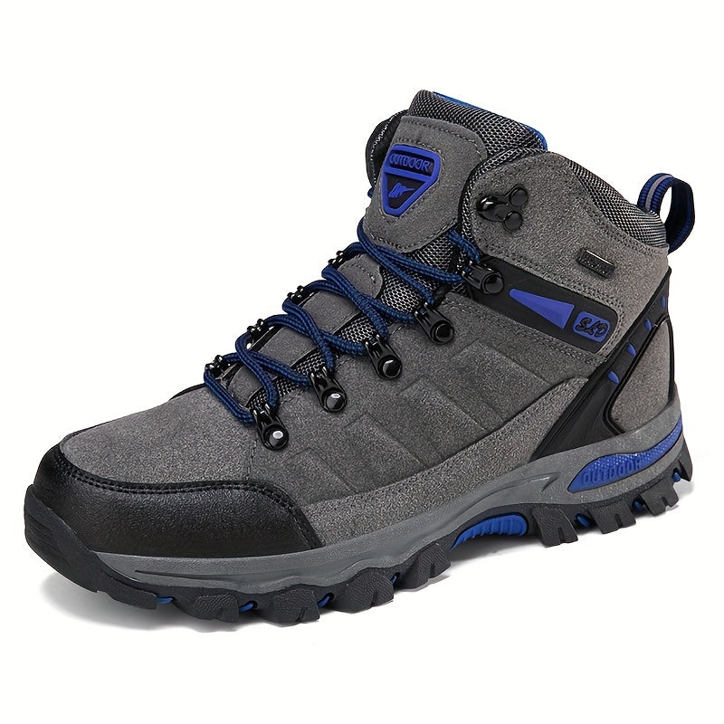 Men's High Top Hiking Boots Lace Up Durable Non Slip Outdoor Shoes