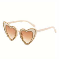 Y2K Heart Sunglasses Rhinestone Candy Gradient Glasses UV400