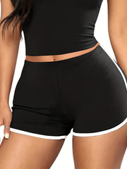  Sporty Shorts Women's Plus Contrast Binding Medium Stretch