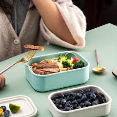 Silicone Square Lunch Box for Fresh Keeping - Microwave & Refrigerator Safe