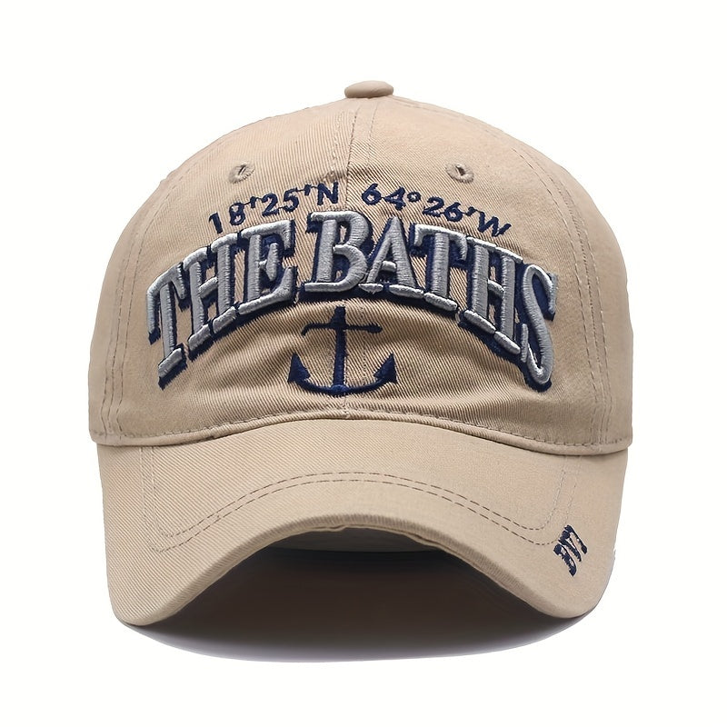 Vintage Anchor Embroidery Baseball Cap Classic Dad Hat