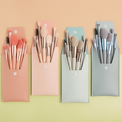 8 Pcs Portable Soft Makeup Brushes Set Multicolor With Bag