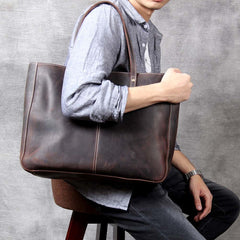 Retro Leather Tote Bag Large Capacity