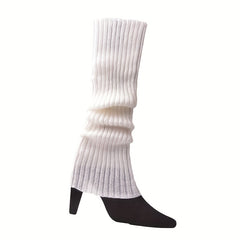6 Pairs Rib Knit Leg Warmers Knee High Socks Women's Stockings
