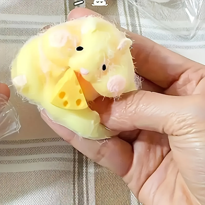 Soft Texture Relax Toy Mouse with Cheese TPR Material Anxiety Fidget Toy