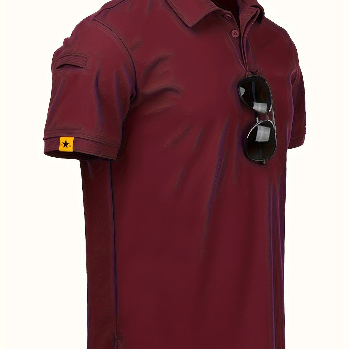 Men's Lapel 1/4 Button Short Sleeve Shirt For Fitness Training