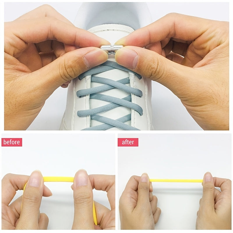 Elastic No Tie Shoelaces Semicircle Shoe Laces For Kids And Adult Sneakers
