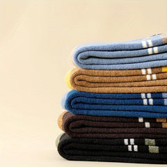 5 Pairs Geometric Pattern Socks Soft Mid Tube Stockings