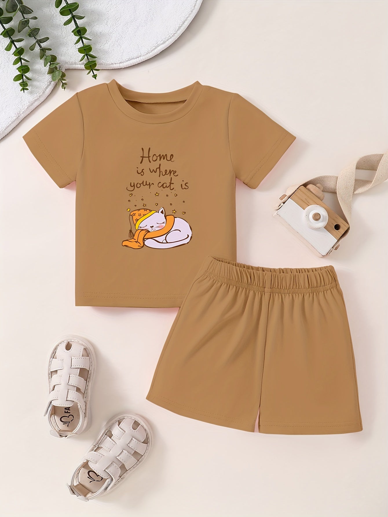 Toddler Kid 2pcs Bottoming Set Short Sleeve T shirt & Matching Shorts
