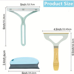 3 Pc Car Seat Cushion Hair Remover Set for Fuzz Dust Car Mat & Hairb