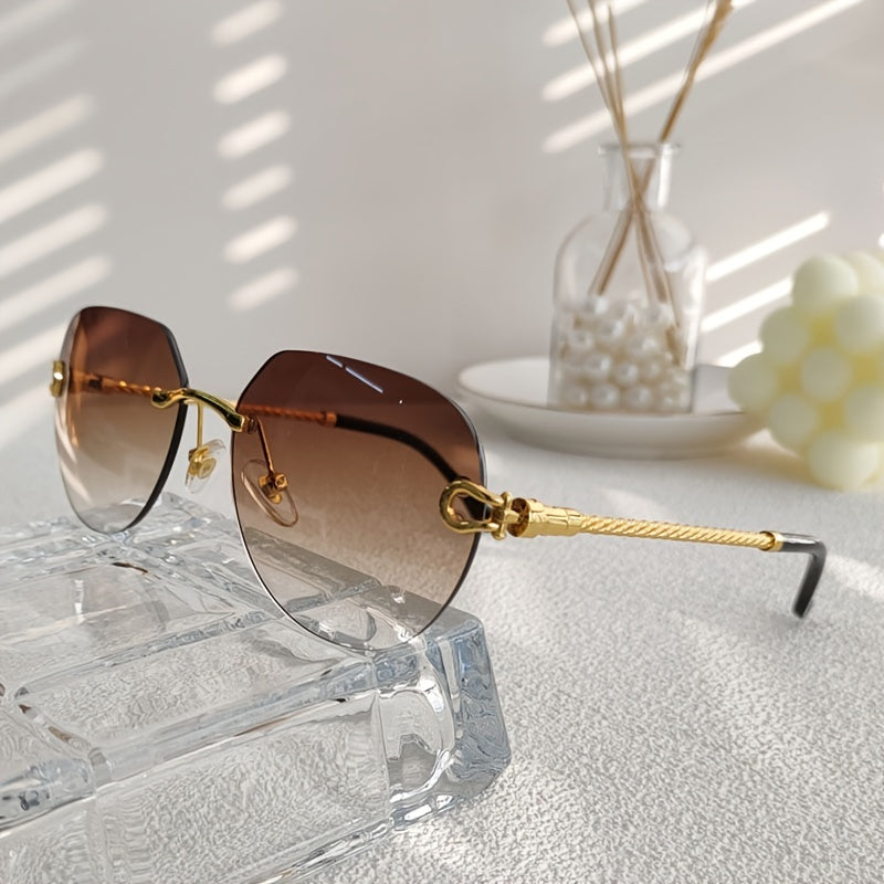 Retro Sunglasses Pilot Round Alloy Eyewear Men Women Gradient Sunshades UV 400