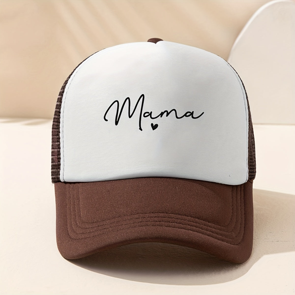 Mama Print Trucker Hat Mesh Breathable Baseball Cap Unisex Sunshade Dad Hats