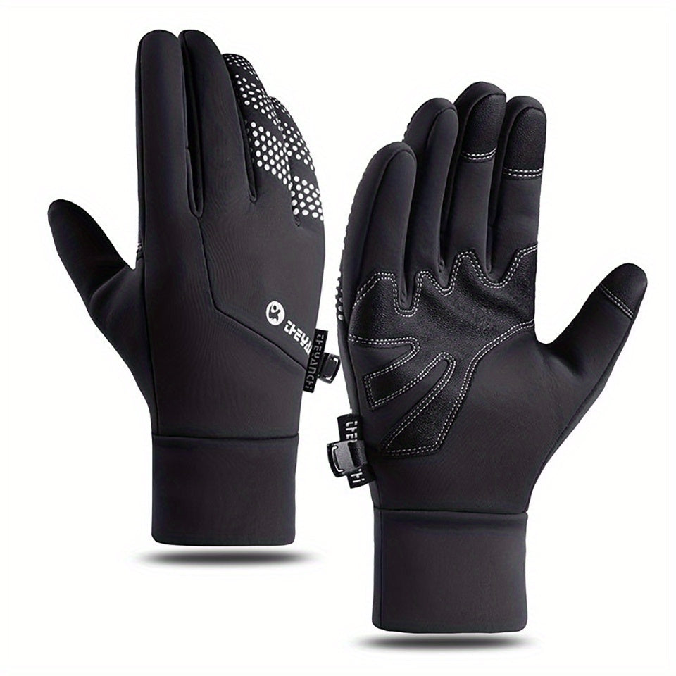 Winter Waterproof Touch Screen Gloves Warm Velvet Thickened Fishing Cycling Glov
