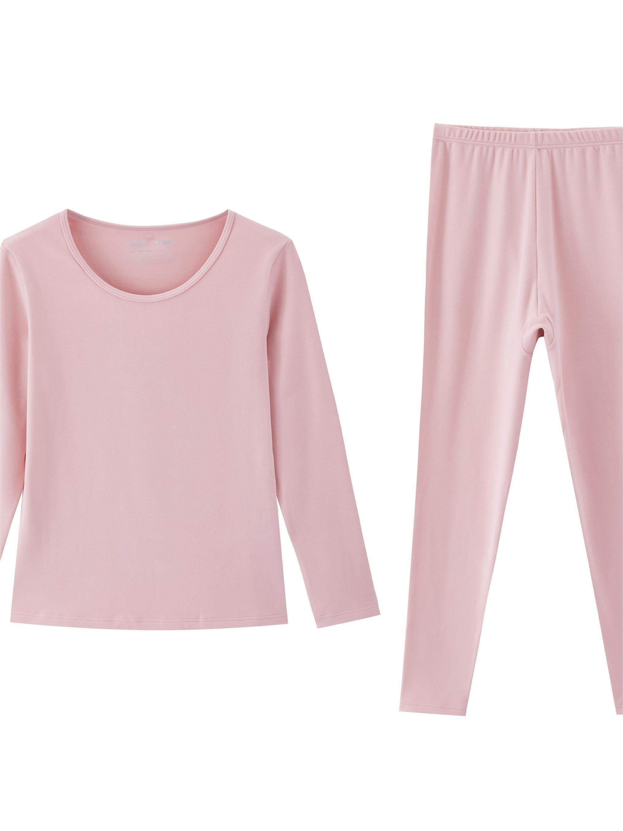 Women's Thermal Underwear Set Long Sleeve Crew Neck Tops & Pants