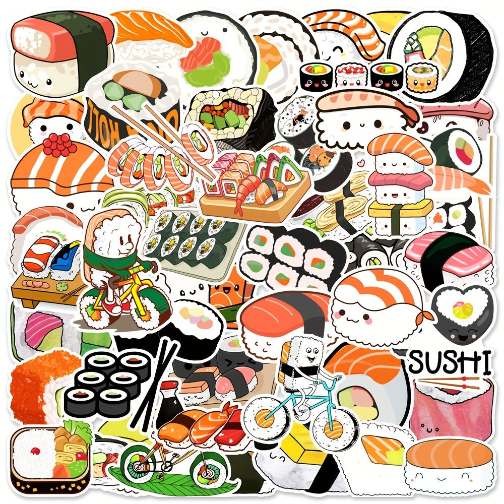 50pcs Sushi Graffiti Series Stickers Waterproof DIY Diary Sticker Pack