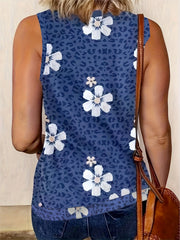  Boho Tank Top Women's Plus Leopard & Floral Print