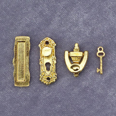 1:12 Scale Wooden Doors Furniture Set Micro Scene Decor Accessories