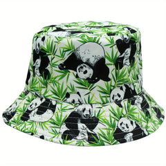 Versatile Sunshade Bucket Hat With Panda Print for Men Women Daily Shopping