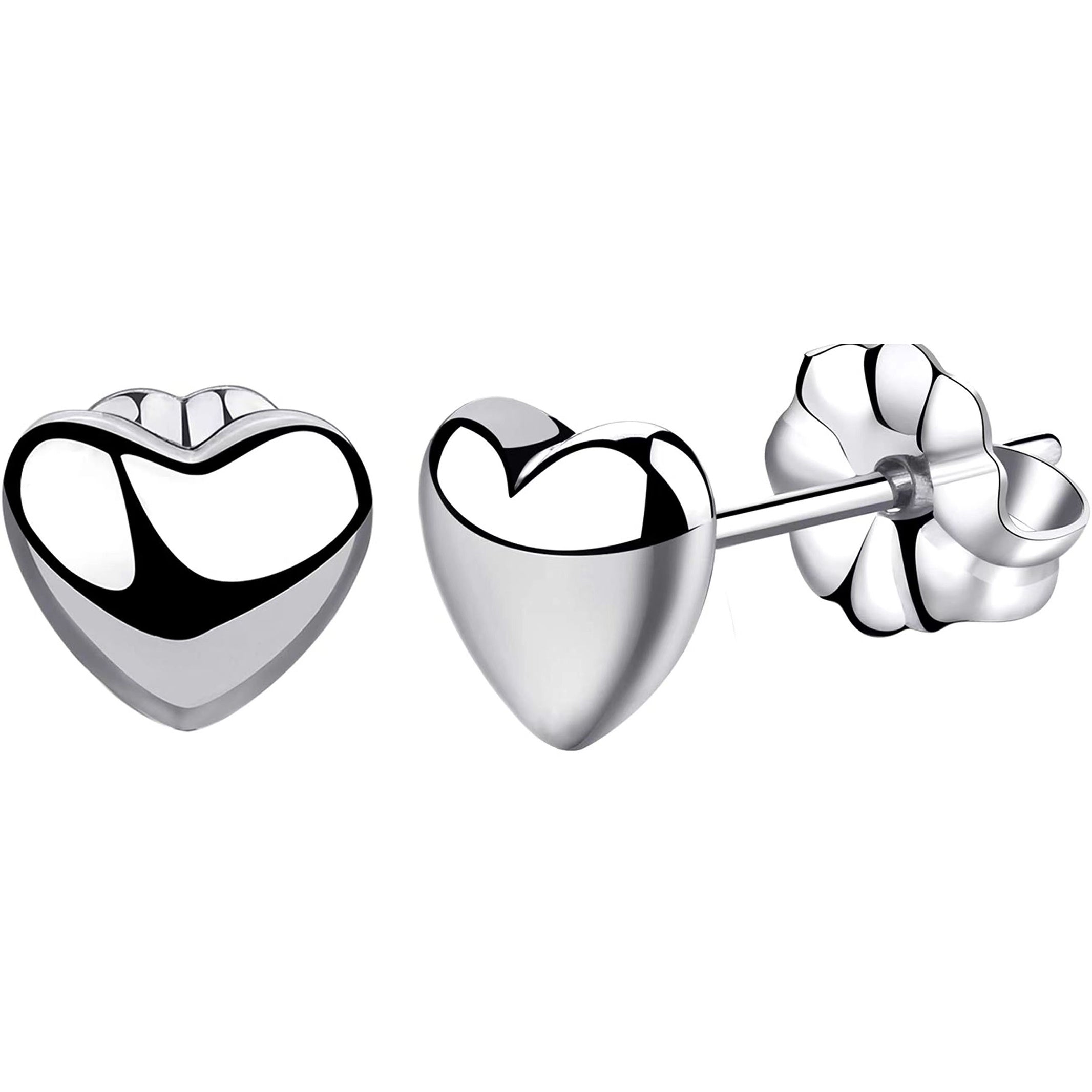 Titanium Round Heart Lightning Moon Earrings