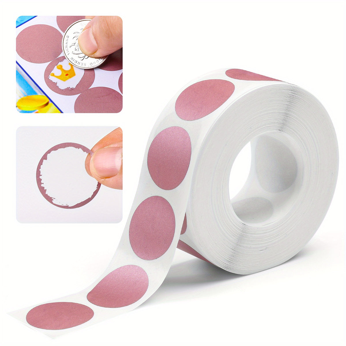 1000pcs 25mm Round Rose Golden Scratch Stickers Self adhesive Scratch Labels