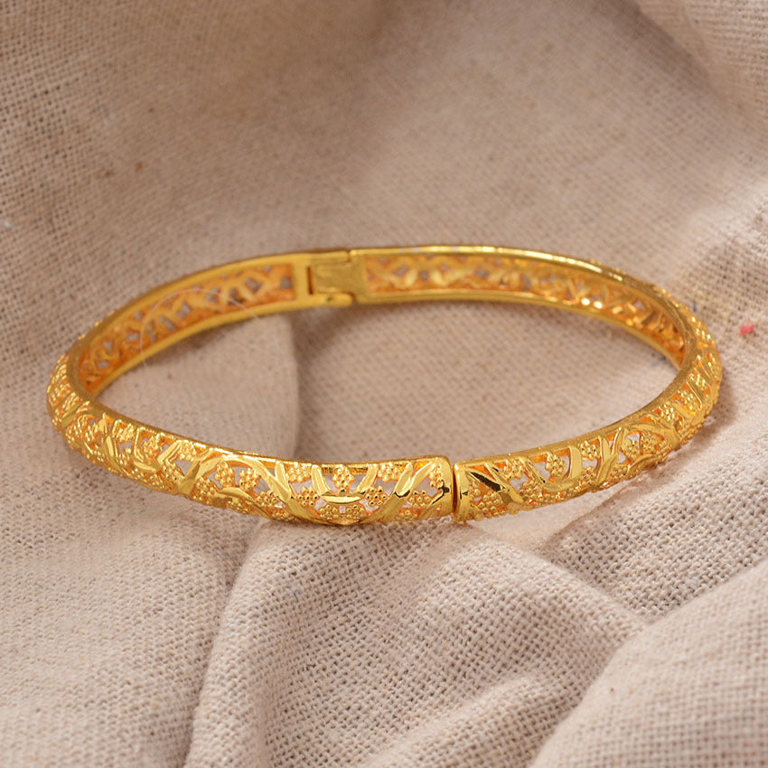 Boho Style Copper Open Bangle Bracelet 18K Plated For Mother's Gift