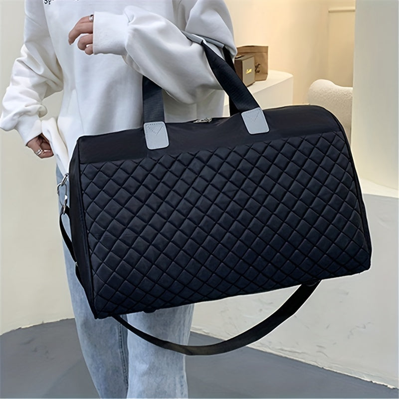 Quilted Zipper Bag Large Capacity Luggage Weekend HandBag