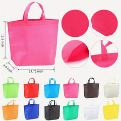 12pcs Reusable Large Tote Bags Bulk 12 Colors Party Gift Tote Bags