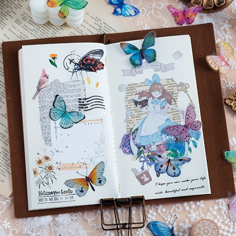 40pcs Butterfly Waterproof Stickers Scrapbooking Label Diary Cup Phone