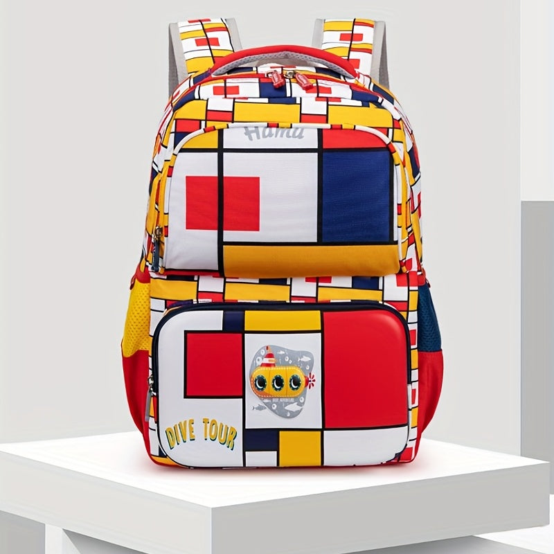 Geometric Pattern Backpack for Kids Ages 3-12