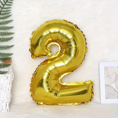 1pc Golden Gradient Crown Foil Number Balloons for Birthday Party Baby Shower