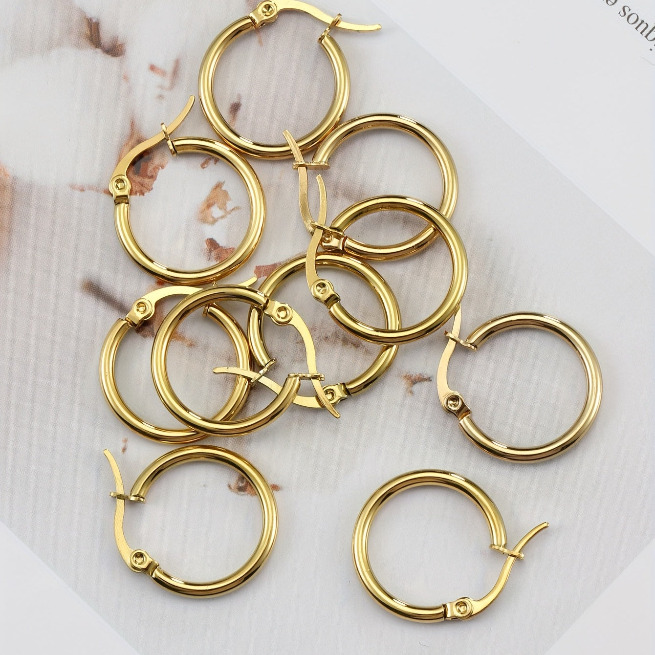 10pcs Golden Stainless Steel Earring Hooks for DIY Earrings Making