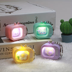 Mini TV Shape LED Cartoon Keychain Ornament for Home and Car
