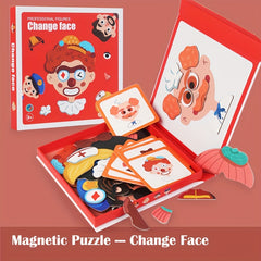 Magnetic Change Face Puzzles Car Airplane Road Travel Activities for Kids 3