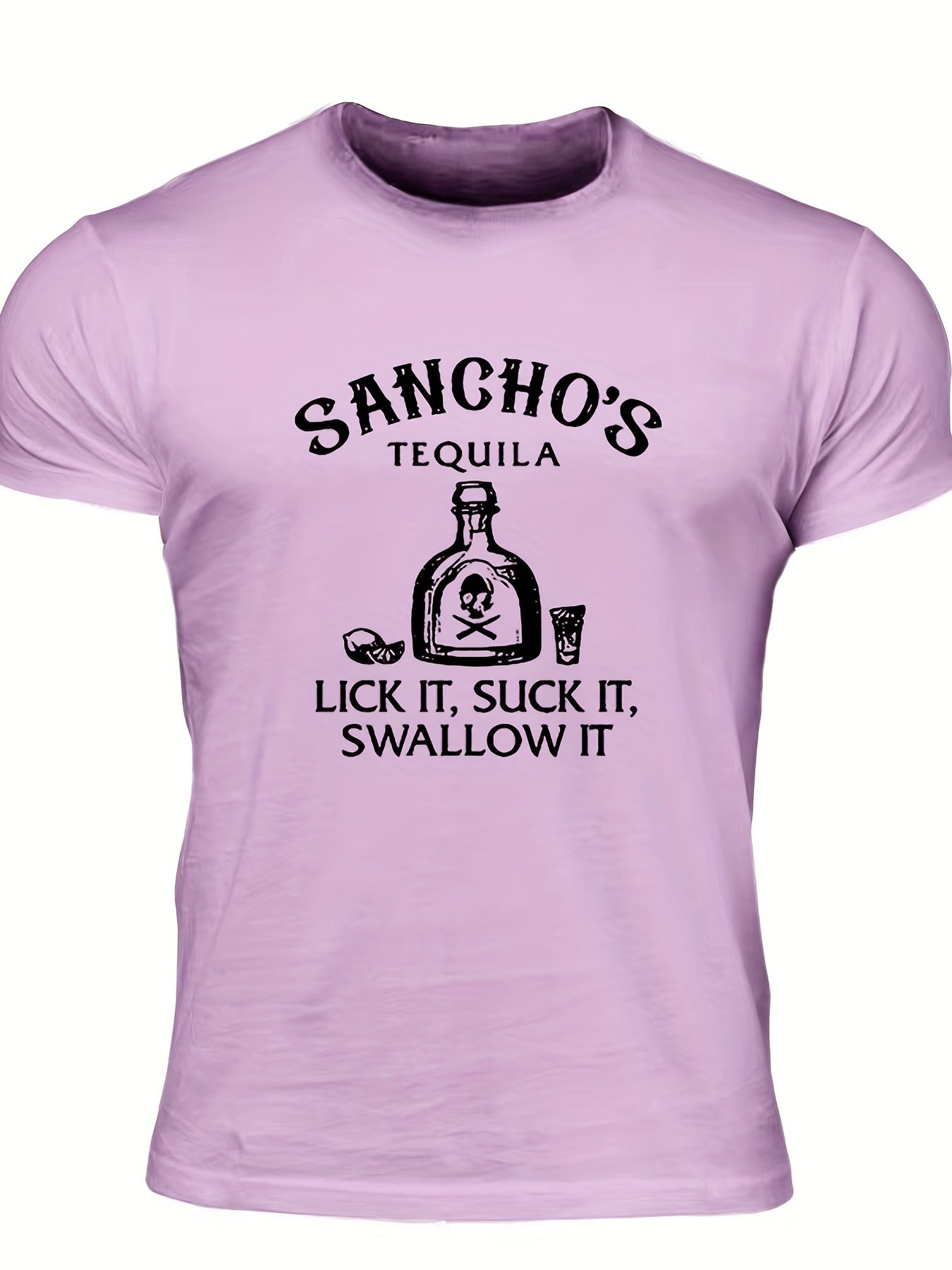 Men's Tequila Print T Shirt Comfy Stretchy Summer Outdoors